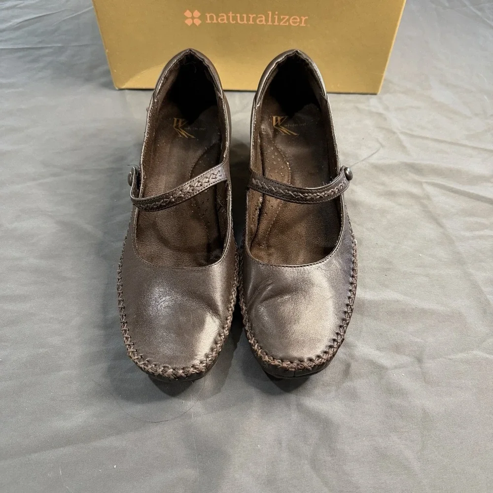 Size‎ 10M Rialto Corolla Womens Brown Mary Jane Slip On Comfort Shoes R8249Z
